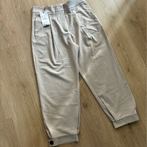 NWT Zara tan ankle trousers with button cuff